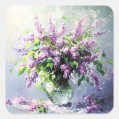 Lavendel blühender Fliederstrauß Quadratischer Aufkleber (Vorderseite)