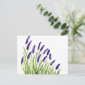 Lavendel Blume Aquarell Lila florale rustikale Postkarte (Stehend Vorderseite)
