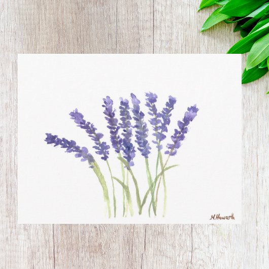 Lavendel Blume Aquarell Lila florale rustikale Postkarte
