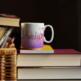 Lavendel Blume Aquarellkaffee Tasse