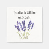 Lavendel Blume Aquarellkräuter lila Hochzeit Serviette (Vorderseite)