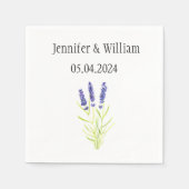 Lavendel Blume Aquarellkräuter lila Hochzeit Serviette (Vorderseite)
