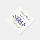 Lavendel Blume Aquarellkräuter lila Hochzeit Serviette (Ecke)