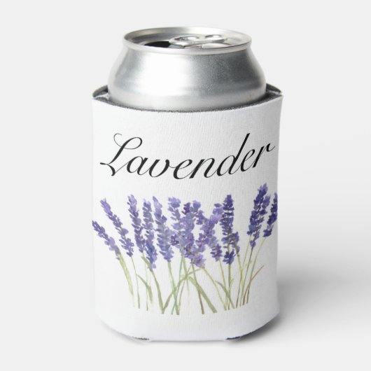 Lavendel Blume Aquarellkräuter lila schick Dosenkühler (Kanne Vorderseite)