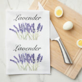 Lavendel Blume Aquarellkräuter lila schick Geschirrtuch (Viertel Falte)