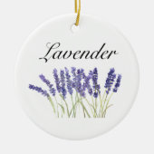 Lavendel Blume Aquarellkräuter lila schick Keramik Ornament (Vorne)