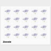 Lavendel Blume Aquarellpflanze Quadratischer Aufkleber (Blatt)