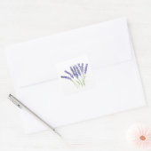 Lavendel Blume Aquarellpflanze Quadratischer Aufkleber (Umschlag)