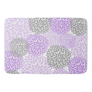 Lavendel-Blume aus grauem Dahlias-Flora Badematte