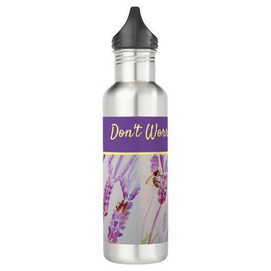 Lavendel Blume Bee Happy Lila nicht beunruhigen Edelstahlflasche (Links)