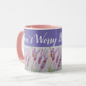 Lavendel Blume Bee Happy Lila nicht beunruhigen Tasse (Vorderseite Links)