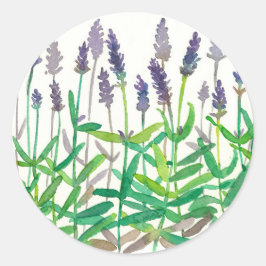 Lavendel Blume Botanische Wasserkräuterkunst Runder Aufkleber