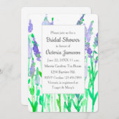 Lavendel Blume Brautparty Einladung (Vorne/Hinten)