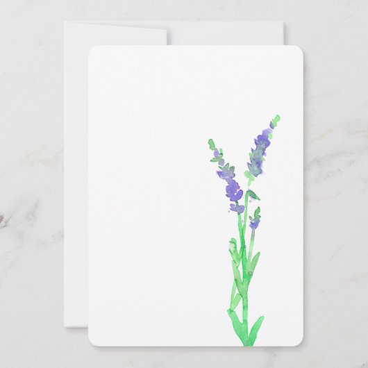 Lavendel Blume Brautparty Einladung (Rückseite)