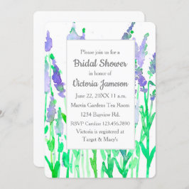 Lavendel Blume Brautparty Einladung