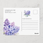 Lavendel Blume Brautparty Postcard Einladung Postkarte (Rückseite)