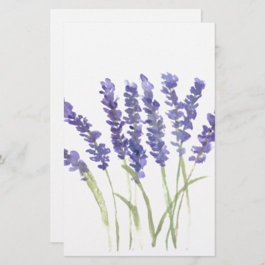 Lavendel-Blume Briefpapier (Vorne/Hinten)