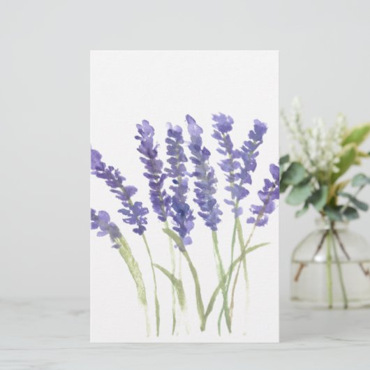 Lavendel-Blume Briefpapier (Stehend Vorderseite)