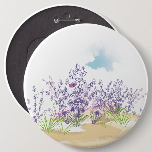 Lavendel-Blume Button (Vorne & Hinten)
