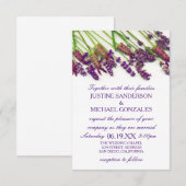 Lavendel-Blume - Einladung zur Hochzeit 3x5 (Vorne/Hinten)