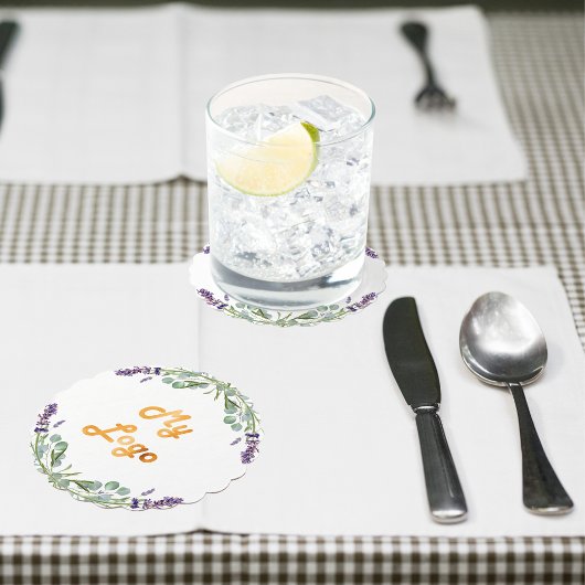 Lavendel Blume Eukalyptus Grüne Firmenlogo Untersetzer