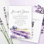 Lavendel-Blume Feldcode QR-Brautparty Einladung