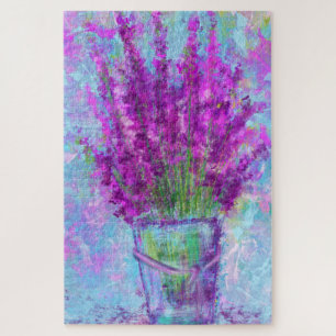 Lavendel Blume - Frühjahr - Abstrakte Kunstmalerei Puzzle
