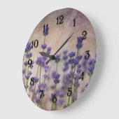 Lavendel-Blume Große Wanduhr (Winkel)