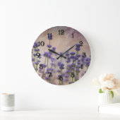 Lavendel-Blume Große Wanduhr (Zuhause)