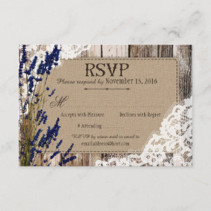 Lavendel-Blume Holzspitze RSVP-Karte Einladung