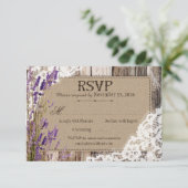 Lavendel-Blume Holzspitze RSVP-Karte RSVP Karte (Stehend Vorderseite)