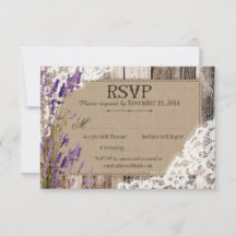 Lavendel-Blume Holzspitze RSVP-Karte