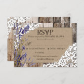 Lavendel-Blume Holzspitze RSVP-Karte RSVP Karte (Vorne/Hinten)