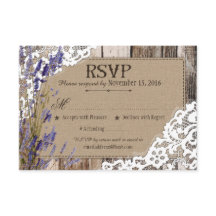 Lavendel-Blume Holzspitze RSVP-Karte