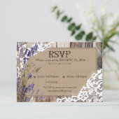 Lavendel-Blume Holzspitze RSVP-Karte RSVP Karte (Stehend Vorderseite)