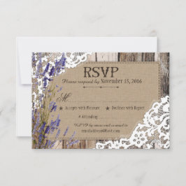 Lavendel-Blume Holzspitze RSVP-Karte RSVP Karte