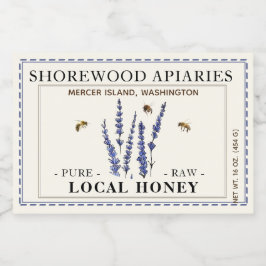 Lavendel Blume Honig 3 x 2 Bienen gestrichelte Gre Lebensmitteletikett
