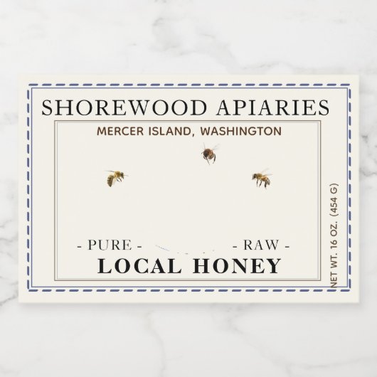 Lavendel Blume Honig 3 x 2 Bienen gestrichelte Gre Lebensmitteletikett (Einzelnes Label)