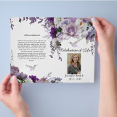 Lavendel Blume Hummingbird Beerdigungsprogramm Flyer (Hand)