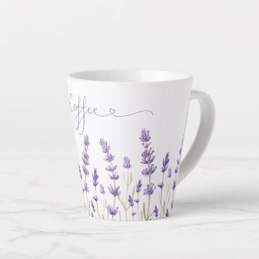 Lavendel Blume I Liebe Kaffee Latte Tasse (Rechte Ecke)