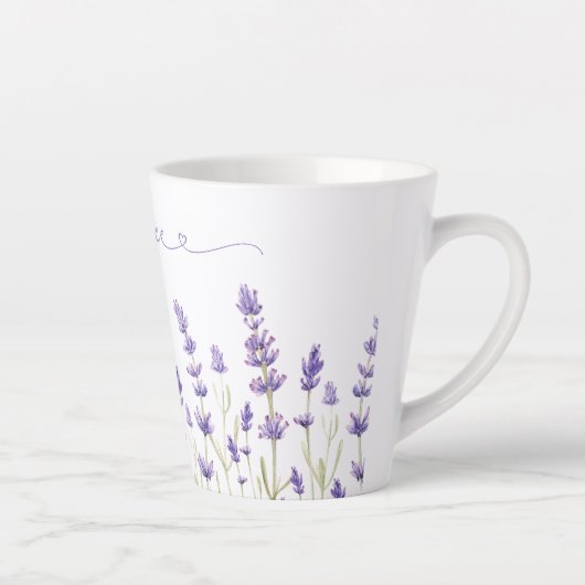 Lavendel Blume I Liebe Kaffee Latte Tasse (Rechts)