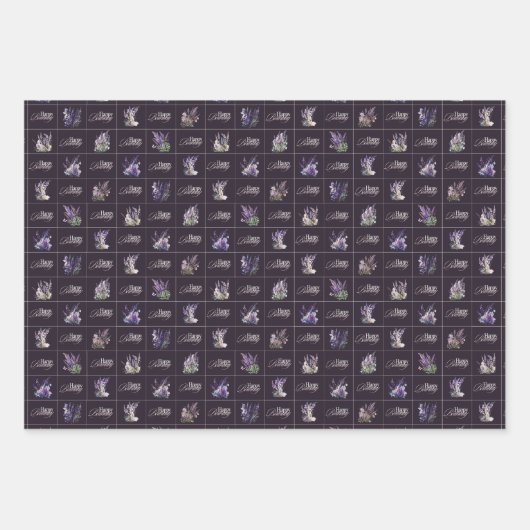Lavendel-Blume im Lila Hintergrund Geschenkpapier Set (Vorderseite)