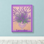 Lavendel Blume in der künstlerischen Leinwand Urne (Insitu (Holzboden))
