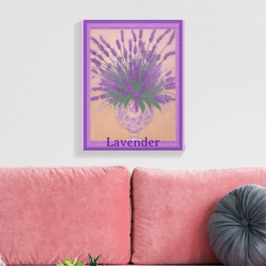 Lavendel Blume in der künstlerischen Leinwand Urne (Insitu (Wohnzimmer))