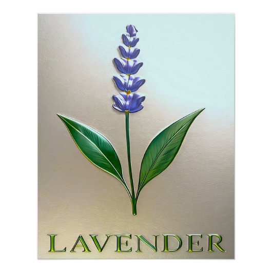 Lavendel Blume in glänzender Eleganz Poster (Vorderseite)