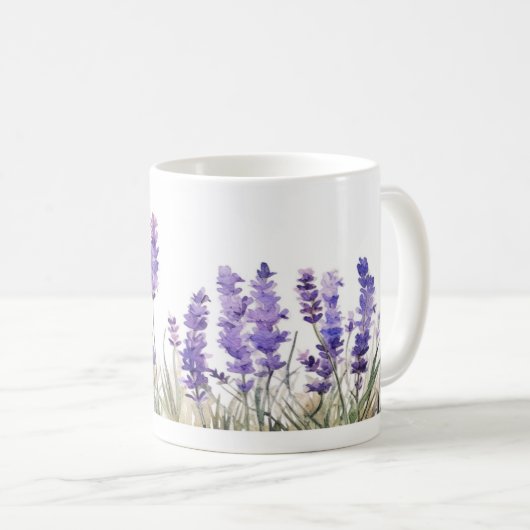 Lavendel-Blume Kaffeetasse (VorderseiteRechts)