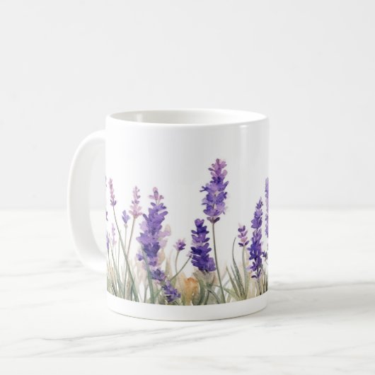 Lavendel-Blume Kaffeetasse (Vorderseite Links)