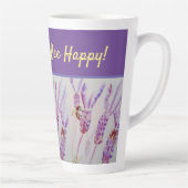 Lavendel Blume Keine Sorge Bee Happy Latte Tasse (Rechts)