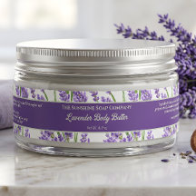 Lavendel Blume Kosmetik Jar Label