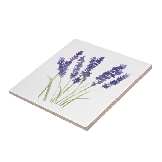 Lavendel Blume Kräuter rustikale lila Wasserfarbe Fliese (Seite)